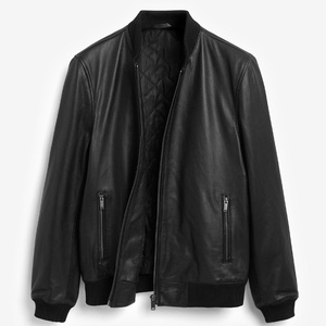 Custom Made Leather Bomber Jacket With Logo Embroidery Printing Mens Womens Winter Outerwear Streetwear Supplier - Product Image 4