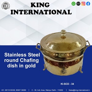 จานร้อนทำจากทองเหลืองทรงกลมพร้อมไฟ LED สำหรับจัดเลี้ยงอาหารจานร้อนอาหารบุฟเฟต์ออกแบบล่าสุด - Product Image 6