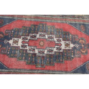 Traditional Turkish Rug <b>Red</b> Black Kilim Style 4.8x8.4ft Large Area Patchwork Pattern <b>Wool</b> 10mm Latex Rectangle Dining Room Eco - Product Image 5