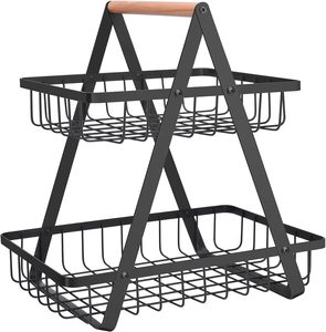 Atiqco rừng màu xanh lá cây giỏ với xử lý vườn hod hình chữ nhật dây kim loại lưới container nhà để xe công cụ lưu trữ giá bin bán buôn - Product Image 5