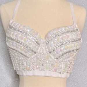 Sujetador de lencería con cuentas Sexy de alta demanda para ropa de baile Actuación en escenario de moda con alta calidad - Product Image 5