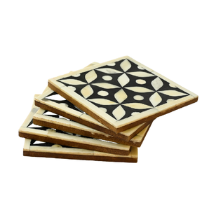 Hot Selling High Quality Natural <b>Placemats</b> Reusable Bone Inlay Coasters for Hotels Restaurants Online Set Tabletop Coaters Stone - Product Image 6