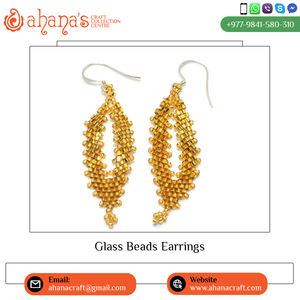 Wholesale Premium Quality Handmade Glass Beaded Drop <b>Earrings</b> Latest Design Classic Style <b>Fashion</b> Pearl <b>Hoop</b> <b>Earrings</b> for Gifts - Product Image 2