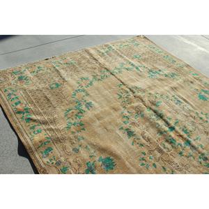 Vintage 7,2x10,1 ft Rug, Turkish Rug, <b>Brown</b> Moroccan Rug <b>Wool</b> - Product Image 4