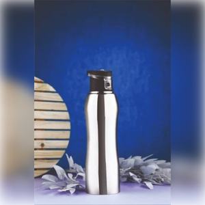 Bouteille d'eau isotherme en acier ANAX 500 ml avec bouchon à bec verseur, bouteille d'eau alcaline argentée, gourde métallique ronde de qualité supérieure - Product Image 3