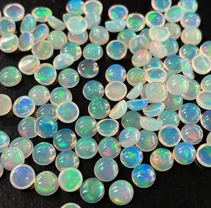 Ópalo Natural Redondo de 2mm, Cabujón con Reverso Plano, Calidad Multifuego Superior, Piedra Preciosa de Ópalo Vijay Enterprises para Joyería - Product Image 2