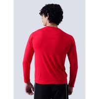 T-shirt de compression Red M Fitness pour la musculation - Respirant, tricoté, coupe ample, manches longues, séchage rapide, col montant pour homme