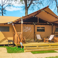 Safari Loft Lodge Tente en toile de glamping en bois avec douche et toilettes