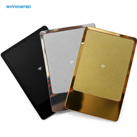 Cartes d'affaires numériques hybrides de luxe imprimables NFC en métal plaqué or 24 carats