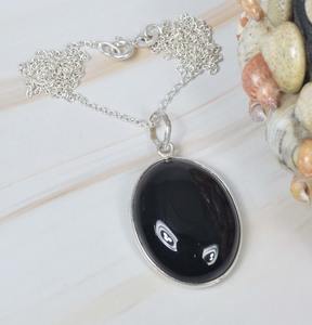 Colgante de mejor diseño, collar de plata de ley 925 con piedras preciosas de ónix negro, regalo de boda perfecto para el amor con joyería de sello 925 - Product Image 4