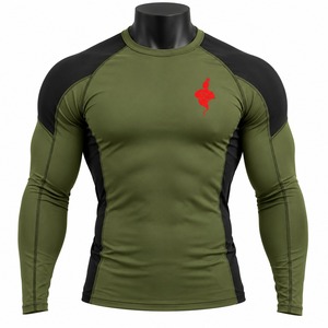 T-shirt de compression athlétique à manches longues pour homme – Idéal pour l'entraînement, le fitness, la course, le cyclisme, le surf et la gym - Product Image 1