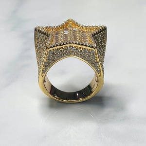 แหวนเพชรชุบทอง18K สุดหรูที่มีลวดลายรูปดาวพราวสำหรับโอกาสพิเศษพร้อมขาย - Product Image 3