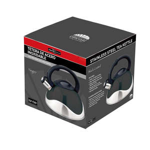 Bollitore da tè moderno in acciaio inossidabile da 3 litri con fischio e fondo a induzione, per uso domestico, in metallo e silicone - Product Image 2