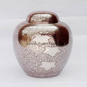 Hot Selling Orange Color Enamel Finishing Unique Designer Attractive Look Tabletop Human <b>Ashes</b> <b>Casket</b> Cinerary Funeral Urns - Product Image 6