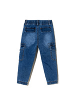 Nouvel Arrivage Usine : Lot de 3 Jeans Cargo Enfant Coupe Droite 6-9 Ans, Denim Délavé Moyen, Poches Latérales pour Garçons