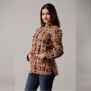 Floral <b>Quilted</b> Ladies Bomber/Vintage Coat Soft Fabric <b>Jacket</b> 3 Seasons - Product Image 3