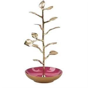 Support de bijoux en or de style végétal pour boucles d'oreilles colliers bagues élégant organisateur inspiré de la nature pour vanité et décor - Product Image 1