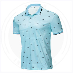 Venta al por mayor de los hombres de gran tamaño de manga corta de golf para Polo camisetas de secado rápido 220 gramos sólido poliéster Spandex de punto personalizado Sublima - Product Image 3