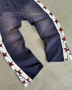 Pantalon personnalisé blanc pantalon de survêtement à jambes larges 100% coton éponge française Double taille pantalon de survêtement droit pantalon de survêtement évasé hommes - Product Image 4