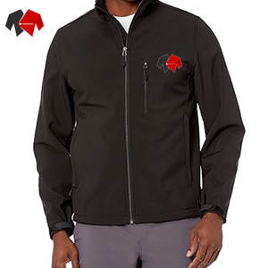 Abrigo de invierno de concha suave de tamaño personalizado para hombre con cierre reversible con cremallera patrón sólido con capucha servicio OEM disponible - Product Image 1