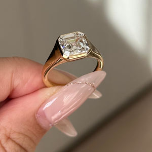 Vente en gros de bagues exclusives unisexes de luxe en moissanite en or blanc jaune rose 10 carats rondes en brillant couleur E 2 carats OEM VVS2 - Product Image 6