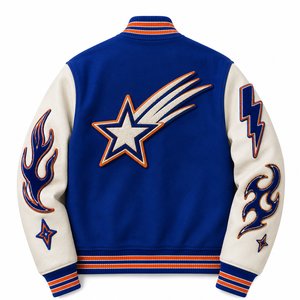 Veste de baseball universitaire personnalisée OEM, style vintage, hip-hop, broderie chenille, patchwork, style décontracté, streetwear, bomber - Product Image 5