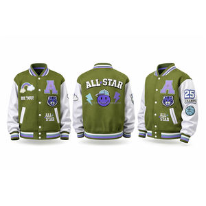 Chaqueta Bomber Varsity Personalizada con Bordado, Camuflaje y Parches, para Hombre y Mujer, Resistente al Viento e Impermeable, para Invierno, OEM ODM - Product Image 5