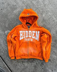 Logotipo personalizado fabricantes bordado francés Terry bordado 500gsm Zip up hombres ropa Sudadera con capucha para hombres sudaderas con capucha y sudaderas - Product Image 3