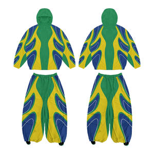 Ensembles coupe-vent à capuche personnalisés pour l'hiver, style streetwear, avec impression délavée à l'acide, production sur commande en usine pour marques - Product Image 2