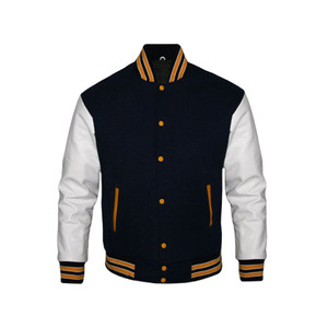 OEM ODM Custom Embroidered <b>Buttons</b> Baseball Letterman Pullover Varsity Jacket Solid Silk Screen Printing Wholesale for Men - Product Image 5