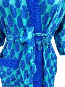 เสื้อคลุมผ้าไหมพิมพ์ลายสกรีน/ผ้าฝ้ายซักง่ายน้ำหนักปานกลางสำหรับชุดนอนและชุดอยู่บ้าน - Product Image 4