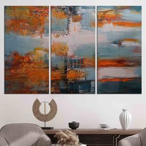 Toile imprimée paysage d'automne : Art mural abstrait moderne, lot de 3 toiles - Product Image 1
