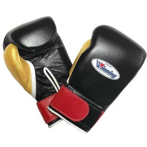 Guantes de Boxeo Profesionales de Cuero Negro, Rojo y Dorado, con Velcro en la Muñeca, para Entrenamiento y Sparring, para Hombres y Mujeres - Product Image 1
