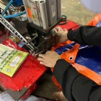 Bâche en PE robuste 200GSM, bleu orange, imperméable, coins renforcés, pour événements en plein air, marchés, stands, tapis de pique-nique, camping