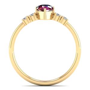 Anillo de Oro Amarillo Sólido de 14K de Lujo REYES con Gema de Rubí de Corte Pera de 0.75 Quilates y Moissanita, Joyería Certificada por GRA para Mujer - Product Image 4