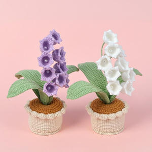 Hand-Crocheted Lily Valley Small Artificial <b>Wool</b> Flowers for Home Decor Cute Textile Fabric <b>Crafts</b> Bedroom Desktop Gifts for - Product Image 1