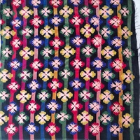 Tissu en velours doux brodé à la main par des artisans, idéal pour la confection de meubles, sacs et vêtements – Vente en gros