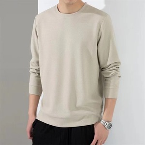 Camisetas Interiores de Punto de Manga Larga con Cuello Redondo, Color Sólido, 100% Algodón, Transpirables para Invierno, Tops Casuales - Product Image 3