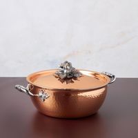 Réchaud durable en cuivre avec plateau de brûleur amovible et illustration traditionnelle parfaite pour les professionnels de l'alimentation