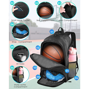 Mochila Deportiva Impermeable de Poliéster Oxford, Plegable, Suave, Anti-Robo, Portátil, con Estampado, Cierre de Cremallera, para Fútbol, Baloncesto y Deportes al Aire Libre - Product Image 4