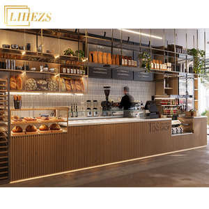 Set meja kopi roti mewah model baru, meja kedai teh gelembung, konter furnitur untuk penggunaan toko minuman - Product Image 1