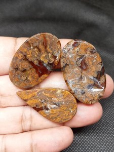 Bâton d'agate naturelle Aqua Cabochon pierre précieuse polie pour la fabrication de bijoux - Product Image 2