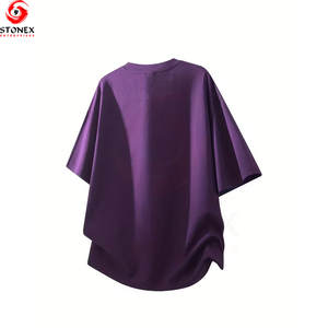 High Quality Wholesale Custom 100% Cotton Spring Oversized Distressed Embroidery Patch Applique <b>Shirts</b> - Product Image 2