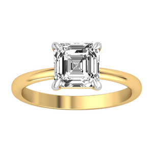 Anillo de Diseño Clásico de Lujo en Oro Blanco y Amarillo de 9K para Mujer, Diamante Cultivado en Laboratorio de 0.65 Quilates, Claridad VS, Color EF, Corte Brillante, IGI - Product Image 3