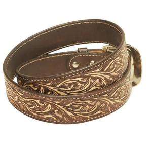 Ceinture d'outillage en cuir western à la mode pour hommes en relief floral personnalisé avec boucle en laiton de créateur gravée toutes tailles - Product Image 3