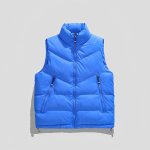 Veste matelassée sans manches respirante à fermeture éclair sur mesure en gros, nouvelle taille plus, couleur unie, multi-poches, veste décontractée pour homme - Product Image 3