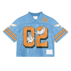 High Quality Mesh American Football <b>Crop</b> <b>Top</b> Team Sportswear Uniform Sublimation Oversized Hip Hop Football Jersey - Product Image 3