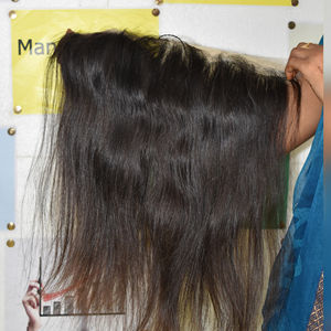 Vente en gros de cuticules alignées vendeur vierge naturel temple indien couleur noire brute 13*6 frontale droite Remy humaine de haute qualité - Product Image 2