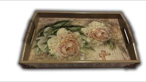 Vintage <b>Wooden</b> Enamel Serving Tray <b>Rustic</b> Kitchen Decor For Dining <b>Table</b> Home Restaurant Hotel Tea <b>Coffee</b> Use - Product Image 6