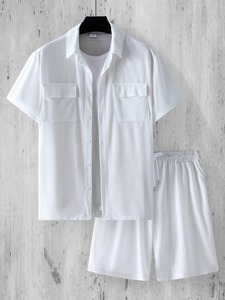 Conjunto de pantalones cortos de diseño informal personalizado para hombre, conjuntos de camisetas con estilo de alta calidad, conjunto de camisa de pantalones cortos transpirables de algodón 100% - Product Image 2